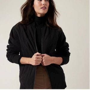 Athleta Quilted Retroplush Soft Bomber Jacket
